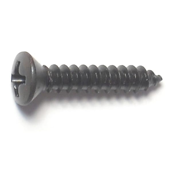 Midwest Fastener Sheet Metal Screw, #6 x 3/4 in, Black Steel Oval Head Phillips Drive, 40 PK 79482 - main